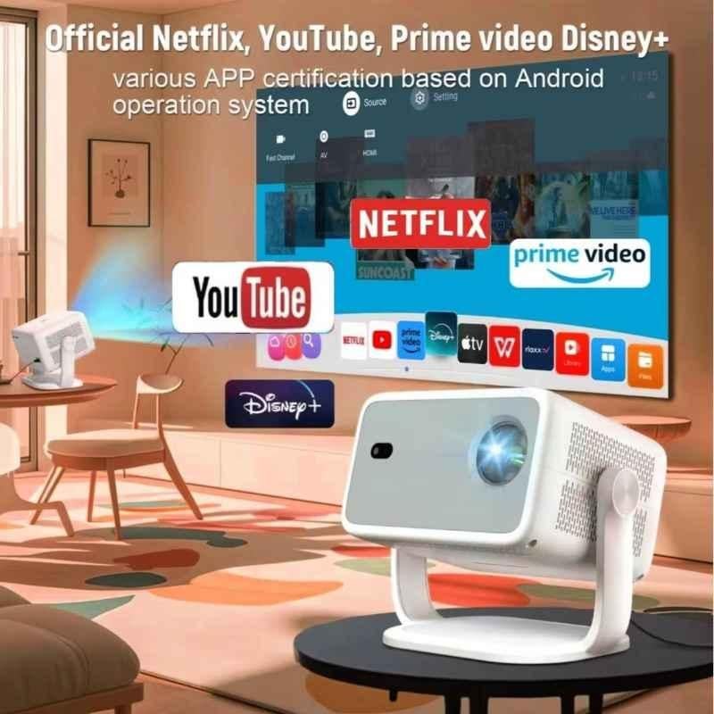 Krisons Razor-006 1GB/8GB 1080p 18000lm Fully Automatic Smart Projector with Dolby, 4K HDR, 3D Support, HDMI ARC & CEC - view 1