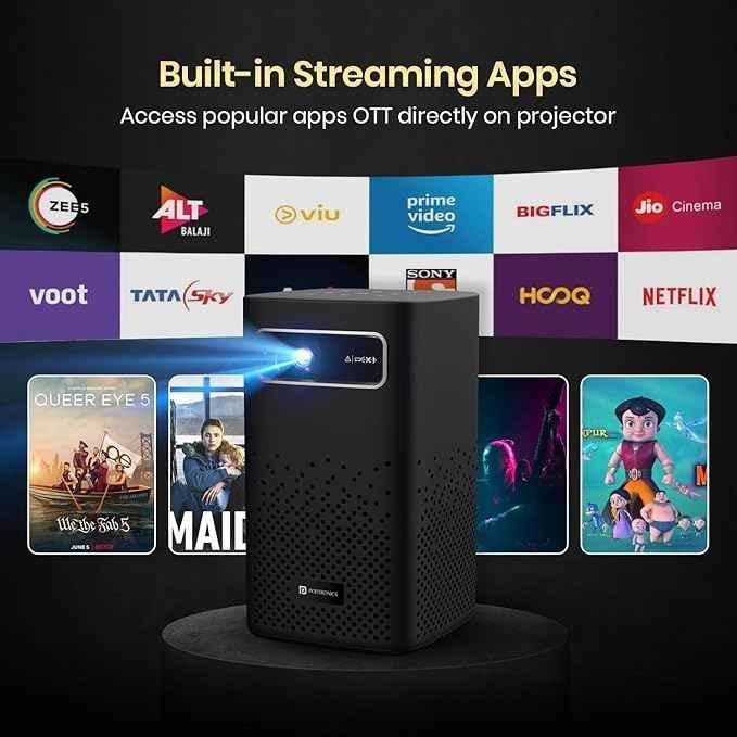 Portronics Pico 13 3500 Lumens Portable Smart Projector, Android Based OS, Rechargeable,4K Support, Streaming Apps, 10 W Speaker, Wi-fi & Bluetooth - view 1