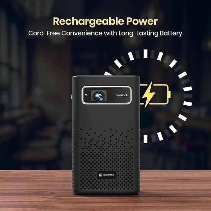 Portronics Pico 13 3500 Lumens Portable Smart Projector, Android Based OS, Rechargeable,4K Support, Streaming Apps, 10 W Speaker, Wi-fi & Bluetooth - view 2
