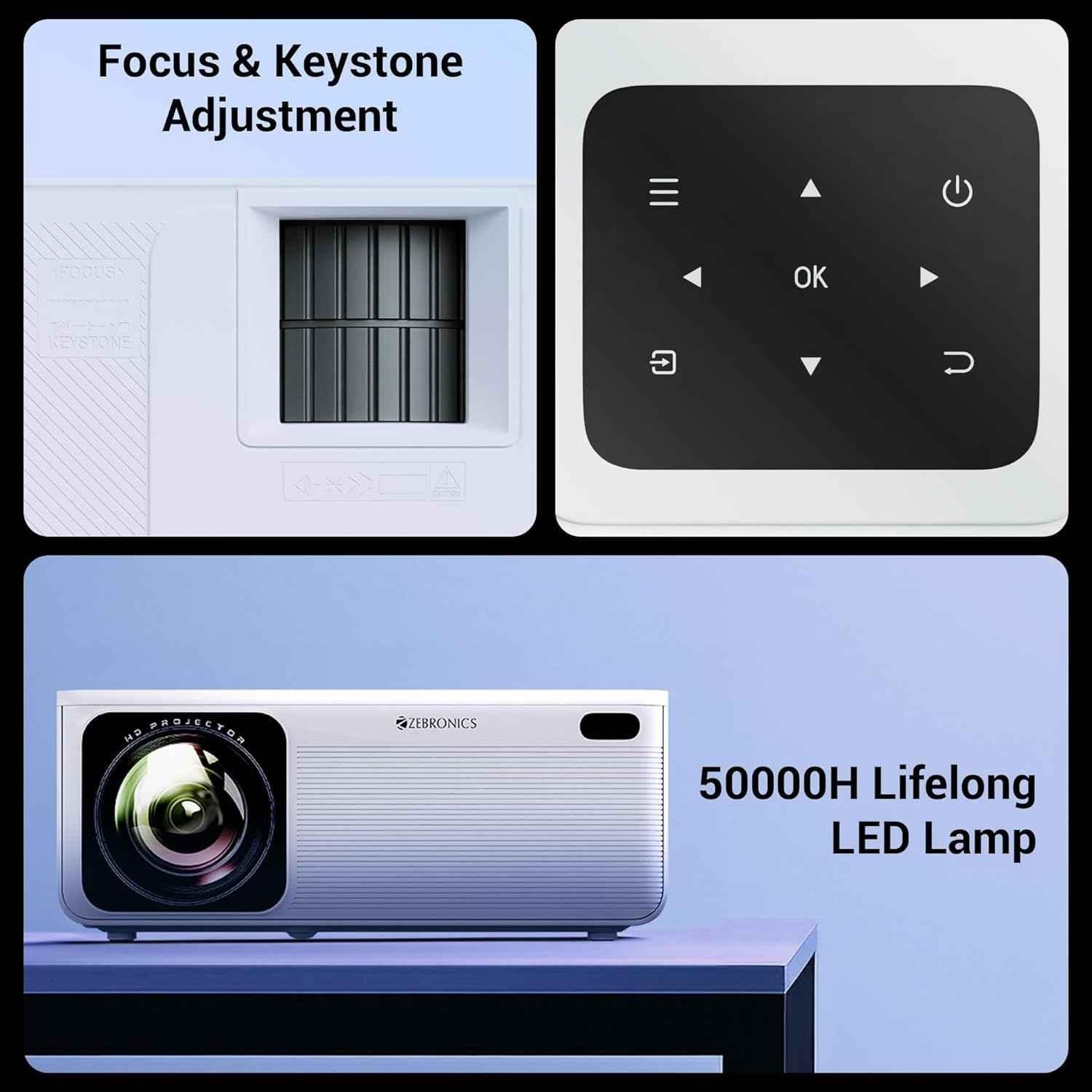 Zebronics PixaPlay 58 11500lm 4K 1920x1080p Smart LED Projector with Remote Control - view 2