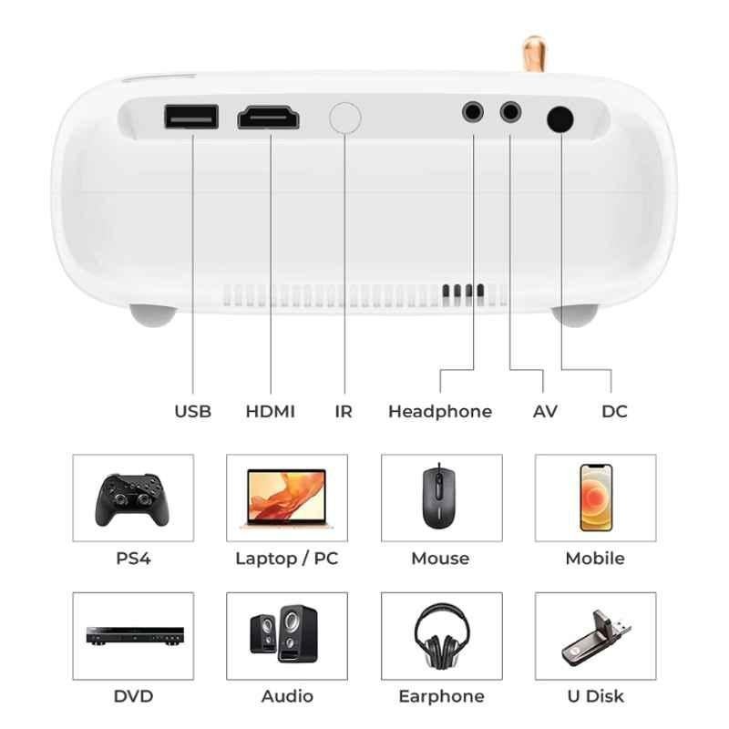 Tonzo Q2 2000lm FHD Portable LED Projector 720p Native 1080 Support|5G WiFi, USB & HDMI|176" Large Screen|Home,Office & School Use|1 Year Warranty - view 2