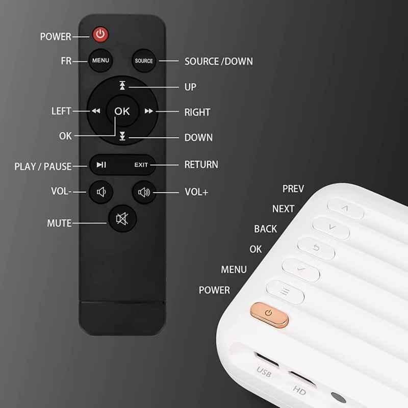 Tonzo Q2 2000lm FHD Portable LED Projector 720p Native 1080 Support|5G WiFi, USB & HDMI|176" Large Screen|Home,Office & School Use|1 Year Warranty - view 4