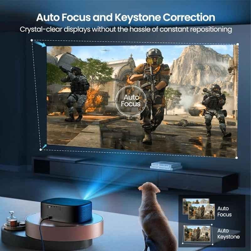 Portronics Beem 430 10000 lm LED Projector Native 1080p 4K UHD Support, Built-in Streaming Apps, 14W Speakers, Dolby Audio, Auto Focus (Black) - view 1