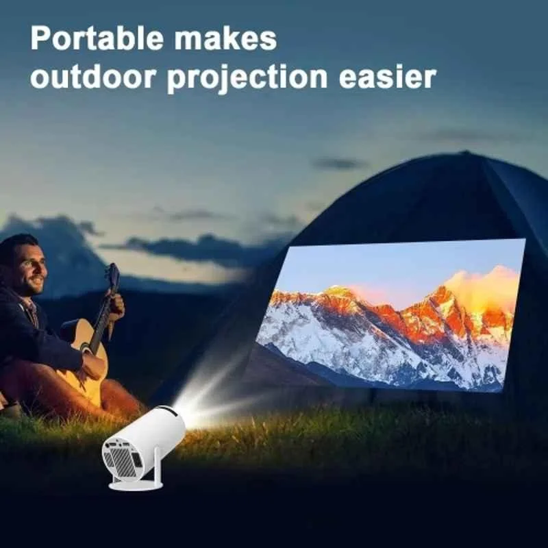 Punnkk HY300 4500 Lumens Portable Projector, Native 720p, 2K Support, Andorid 12, Wireless Screen Mirroring, WiFi + Bluetooth, InBulit Speaker (White) - view 6