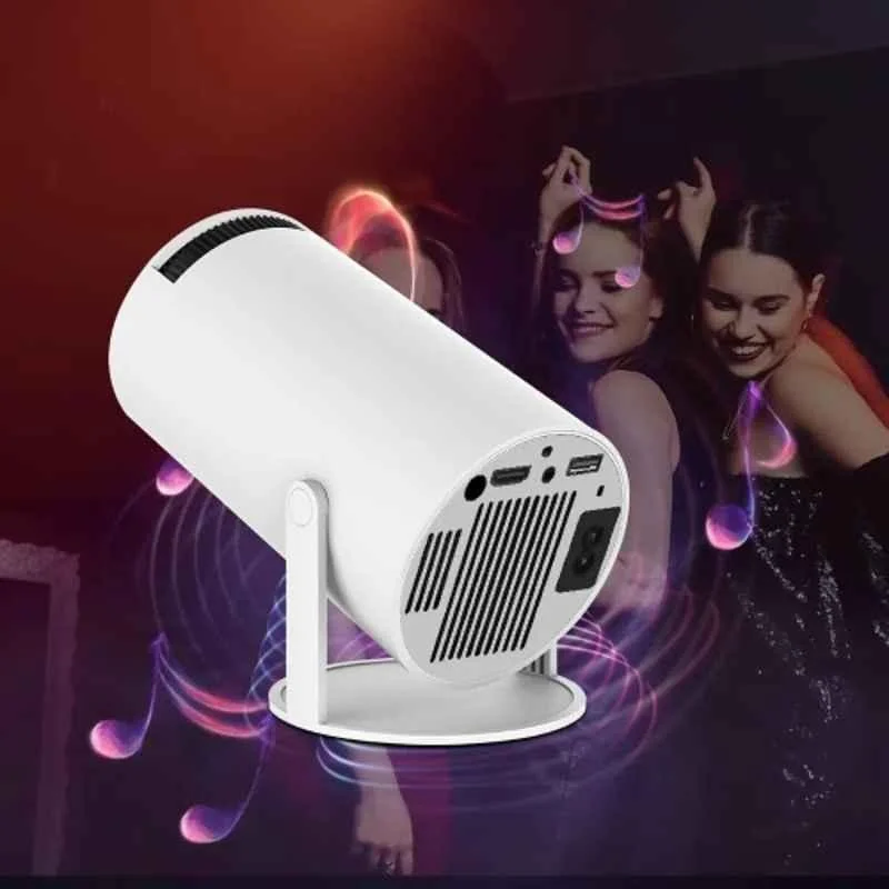 Punnkk HY300 4500 Lumens Portable Projector, Native 720p, 2K Support, Andorid 12, Wireless Screen Mirroring, WiFi + Bluetooth, InBulit Speaker (White) - view 7