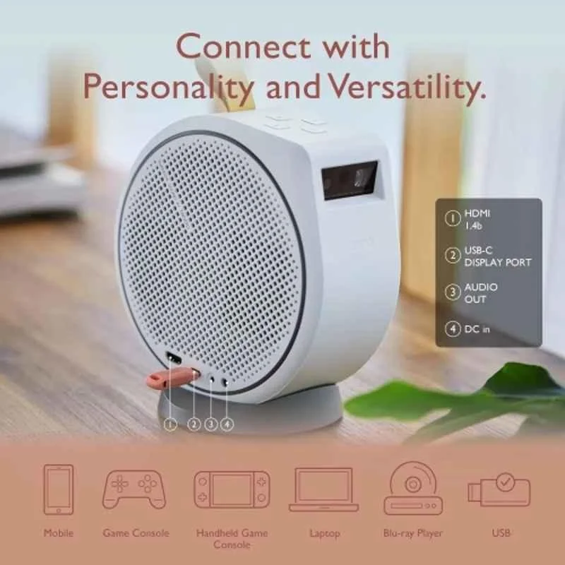 BenQ GV30 300 ANSI Lumens Portable Smart Projector 1280p, Certified Android TV, Inbuilt OTT Apps, 16W Speakers, WiFi, HDMI, USB-C, 100" Screen (White) - view 2