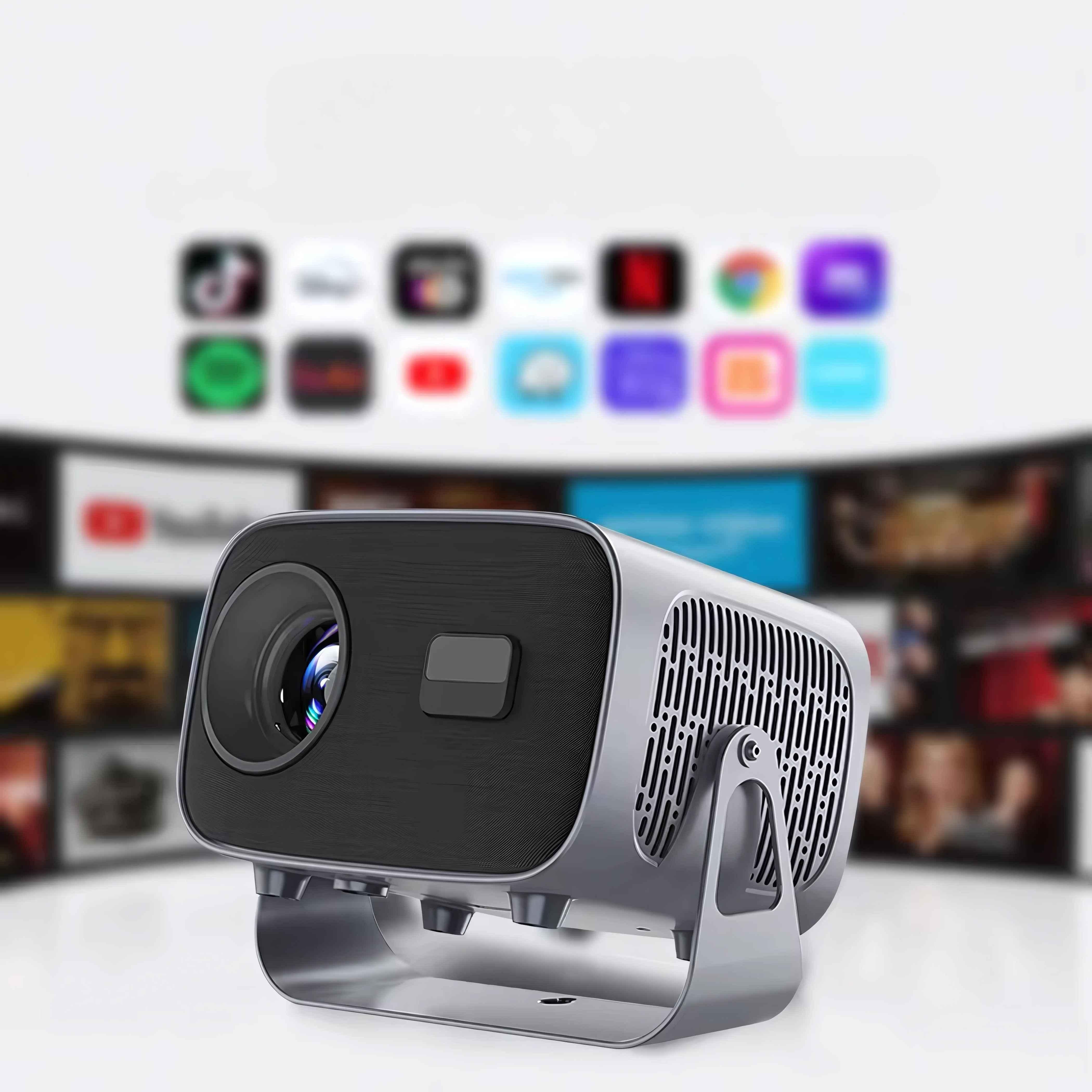 Cybernautt PJ06 4800 Lumens Android Portable Projector FHD 1080p Native, 4K UHD Support, Bluetooth + Wi-Fi, Wireless Screen Mirroring, 180" Screen - view 1