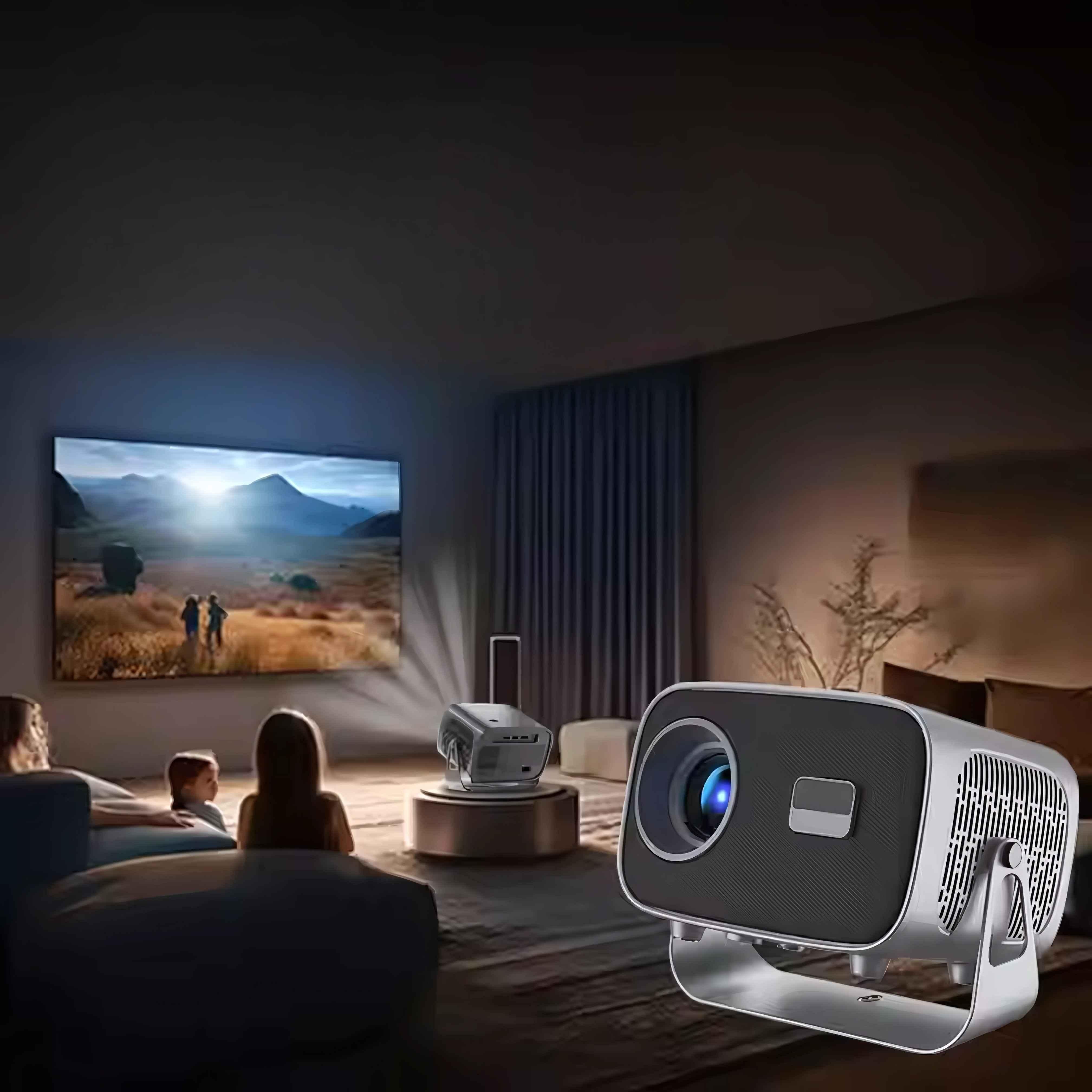 Cybernautt PJ06 4800 Lumens Android Portable Projector FHD 1080p Native, 4K UHD Support, Bluetooth + Wi-Fi, Wireless Screen Mirroring, 180" Screen - view 2