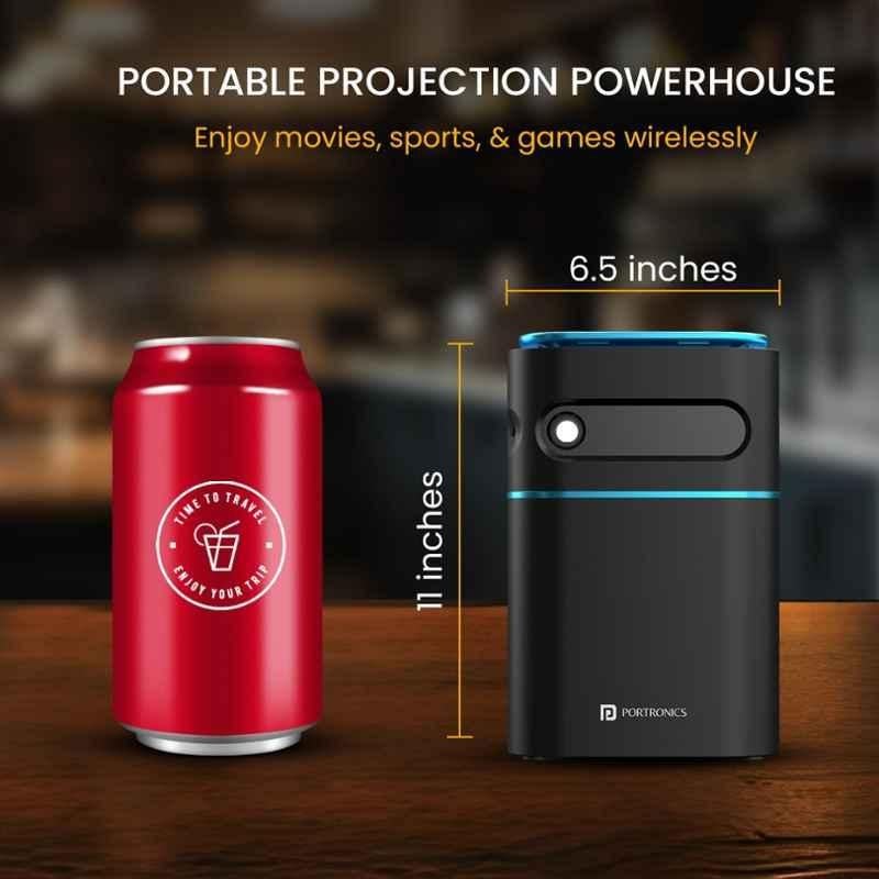 Portronics Pico 12 3200lm Android11 Portable DLP Projector 4K UHD Support, Rechargable Battery, Auto Focus, 5W Speaker, 120 inch Display, POR 1944 - view 1