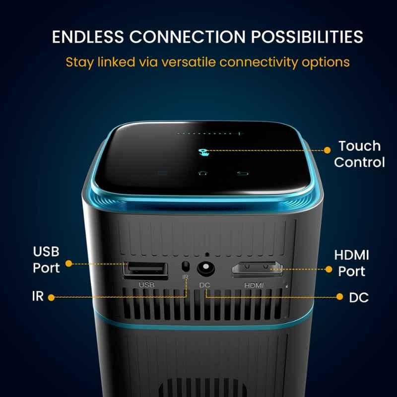 Portronics Pico 12 3200lm Android11 Portable DLP Projector 4K UHD Support, Rechargable Battery, Auto Focus, 5W Speaker, 120 inch Display, POR 1944 - view 2