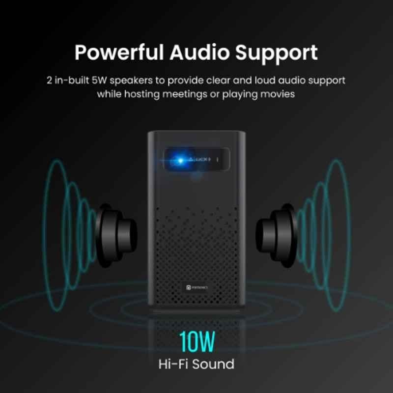 Portronics Pico 11 350 ANSI lm Android9 Portable LDP Projector Native 1080p, 4K UHD Support, Rechargable 7800 mAH battery, Bluetooth, 10W Speaker - view 3