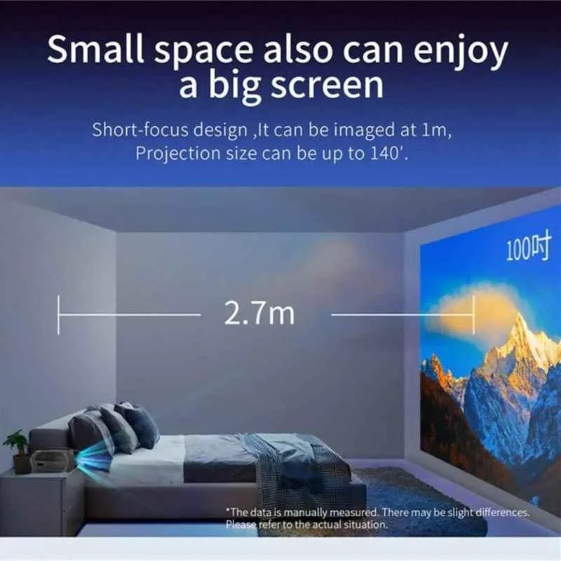 IBS T7 1080P 5000lm Grey HD Portable Projector - view 1