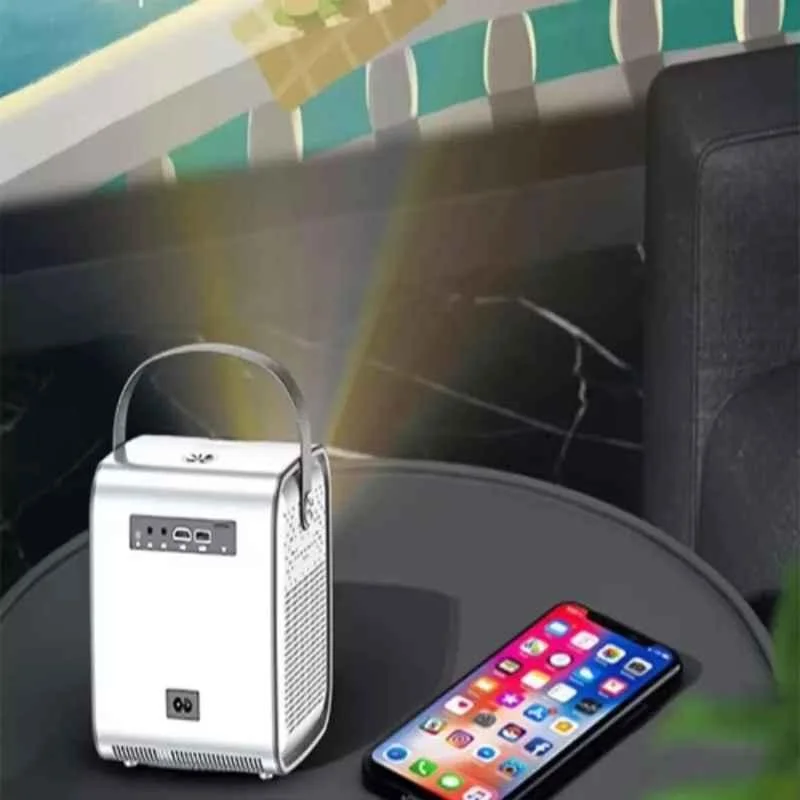 Punnkk Handy 3000 Lumens Portable Android Projector, Native 720p with 2K Support, Screencast, WiFi + Bluetooth + HDMI, InBuilt Speaker, Remote Control - view 1