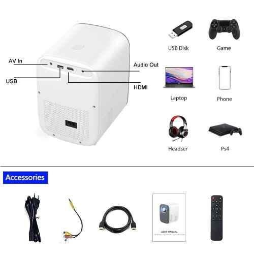 AUN ET50A Android Projector Electric Focus Full HD 1080p AUN Projector for Home 4K 6900 Lumens WiFi Bluetooth Builtin Android Apps, Mobile Screen Mirror Portable Projector for Home Cinema - view 1