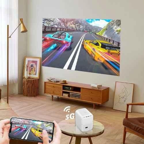 AUN ET50A Android Projector Electric Focus Full HD 1080p AUN Projector for Home 4K 6900 Lumens WiFi Bluetooth Builtin Android Apps, Mobile Screen Mirror Portable Projector for Home Cinema - view 2