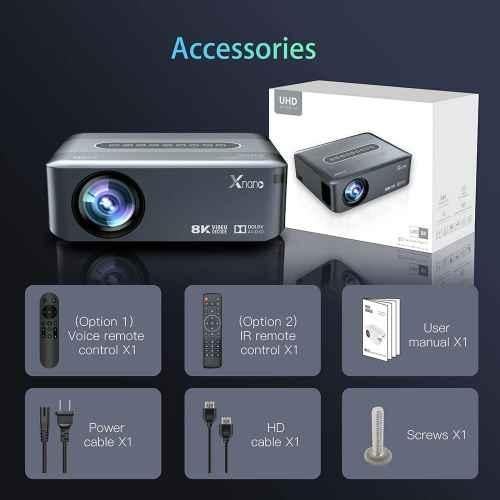 AUN X1 1080p Native Resolution Projector for Home 4K 8000 Lumen (750 ANSI) Android Certified 5G WiFi Bluetooth Inbuilt Netflix PrimeVideo Hotstar Dolby 8W Speaker HDMI ARC USB 300" Max Display - view 2