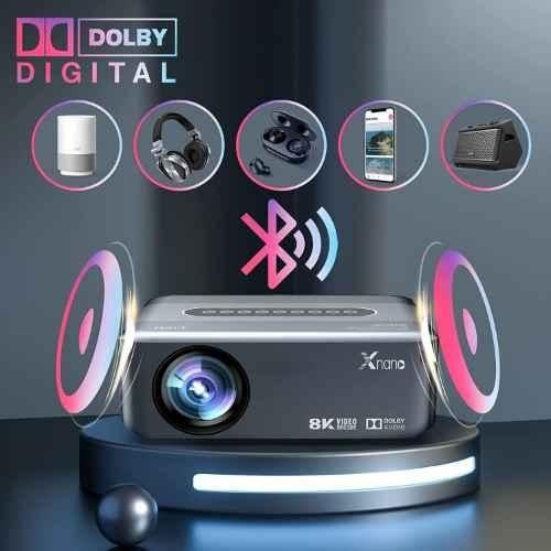 AUN X1 1080p Native Resolution Projector for Home 4K 8000 Lumen (750 ANSI) Android Certified 5G WiFi Bluetooth Inbuilt Netflix PrimeVideo Hotstar Dolby 8W Speaker HDMI ARC USB 300" Max Display - view 3