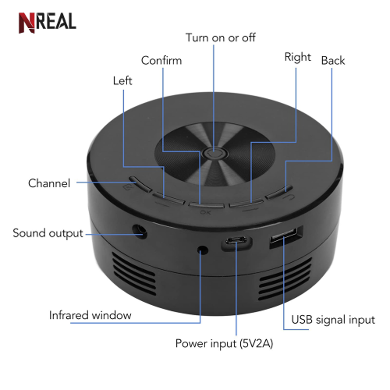 NReal Nova Dot 9000 Lumens Mini Portable Projector, FHD 1080p, 4K Support, USB, Screen Mirror, Eye Protection, Auto Wall Fit, Manual Focus, Speakers - view 2