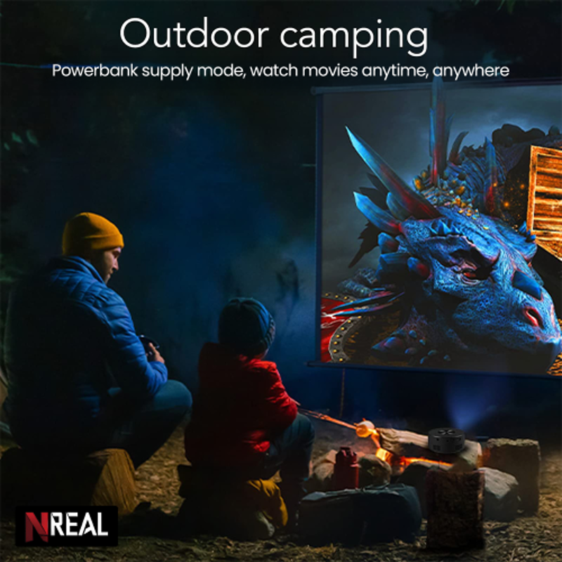 NReal Nova Dot 9000 Lumens Mini Portable Projector, FHD 1080p, 4K Support, USB, Screen Mirror, Eye Protection, Auto Wall Fit, Manual Focus, Speakers - view 5
