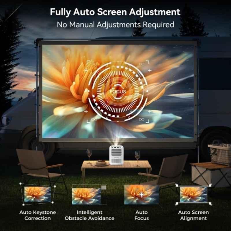 WANBO Dali 8200 Lumens Android Portable Projector, Native 720p FHD, 1080p Support, Wi-Fi & BT, Auto Focus, 2 Bulit-in Speakers, Netflix, Prime & More - view 1