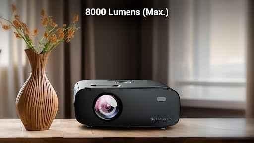 Zebronics PixaPlay 55 150 inch 8000lm 1080p Smart Projector with 4K Support, Quad Core Processor, Bluetooth, HDMI, USB, Wi-Fi, microSD, AUX, APP Support & Miracast - view 2