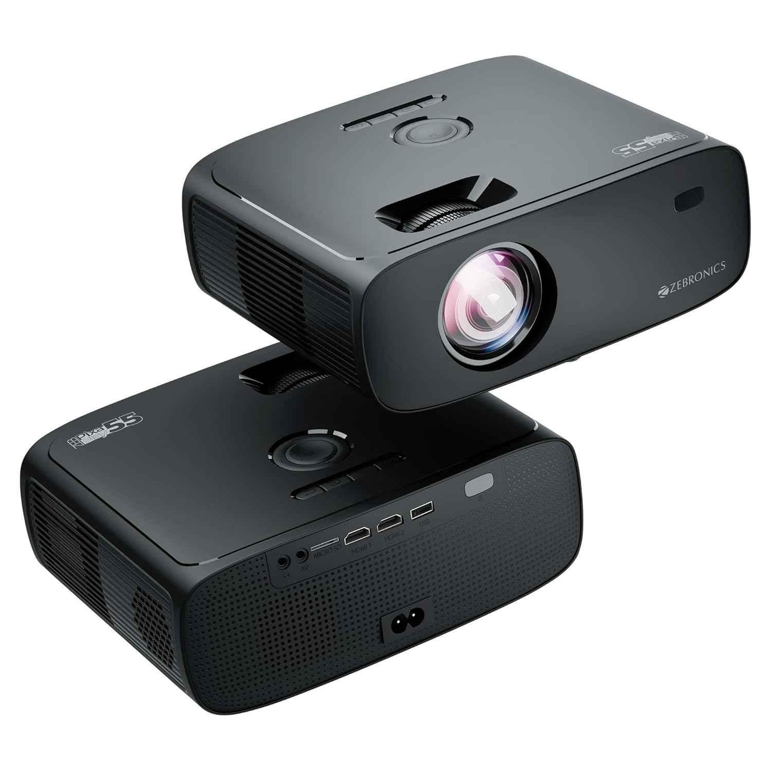 Zebronics PixaPlay 55 150 inch 8000lm 1080p Smart Projector with 4K Support, Quad Core Processor, Bluetooth, HDMI, USB, Wi-Fi, microSD, AUX, APP Support & Miracast - view 3