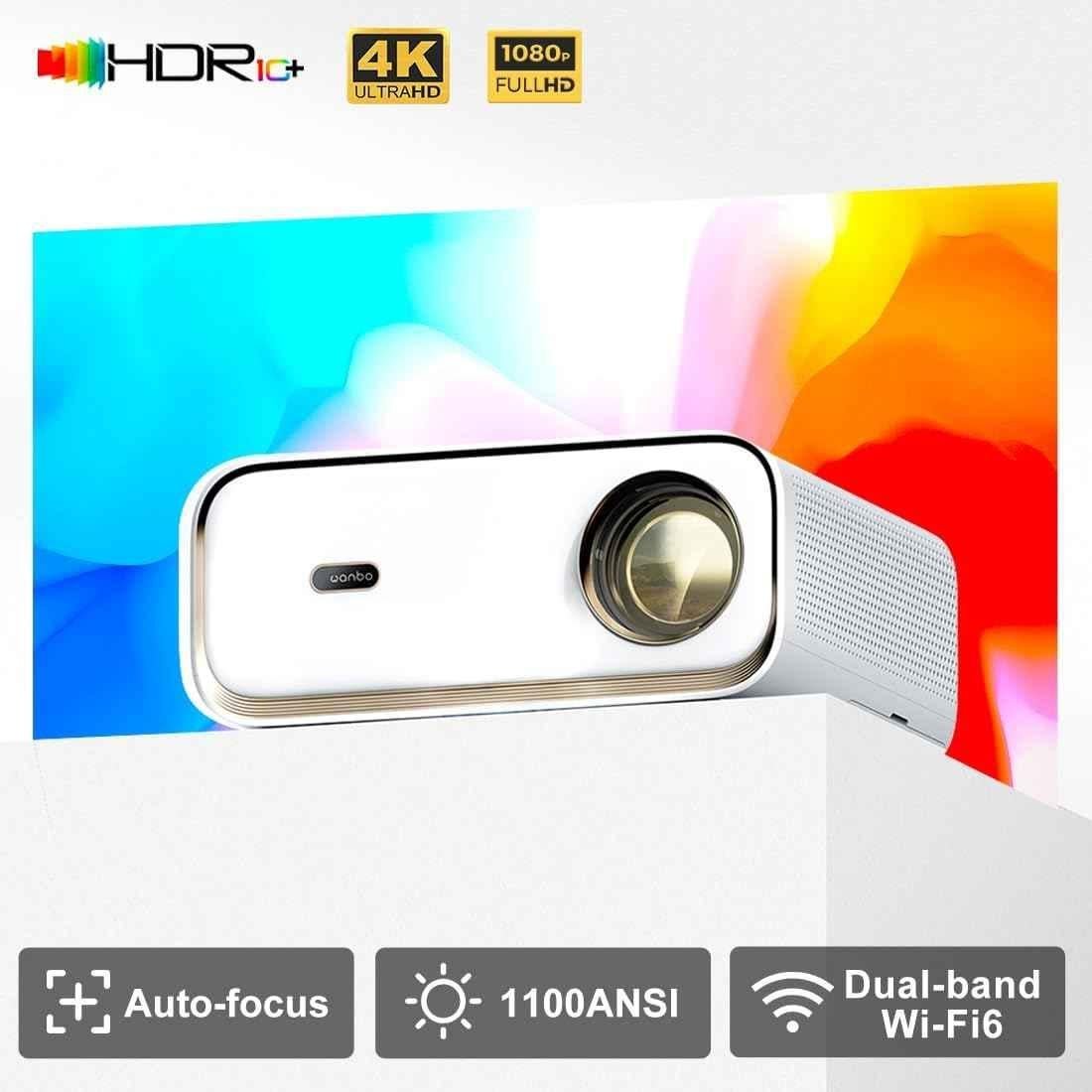Wanbo X5 1080p 1100 ANSI 4K HDR Ultra Bright Portable LED Projector with FTS, 10W Stereo Speaker & Dual BT Home Cinema - view 2