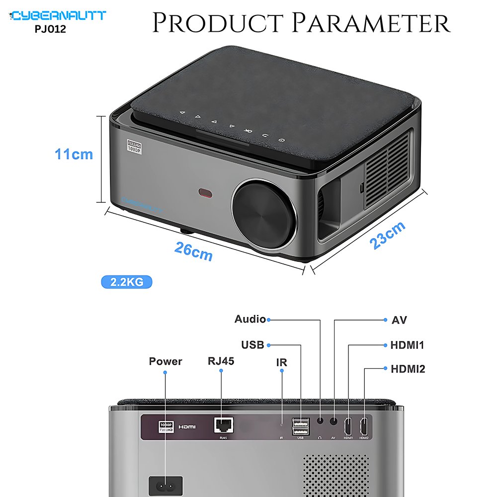 Cybernautt PJ012 12500lm 4k Supported Smart Android Projector - view 1