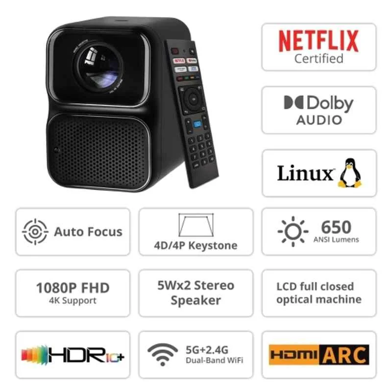 IBS T-300 3500lm Black Mini LED Portable Projector Device with Short-Focus Optical Len TFT LCD - view 5