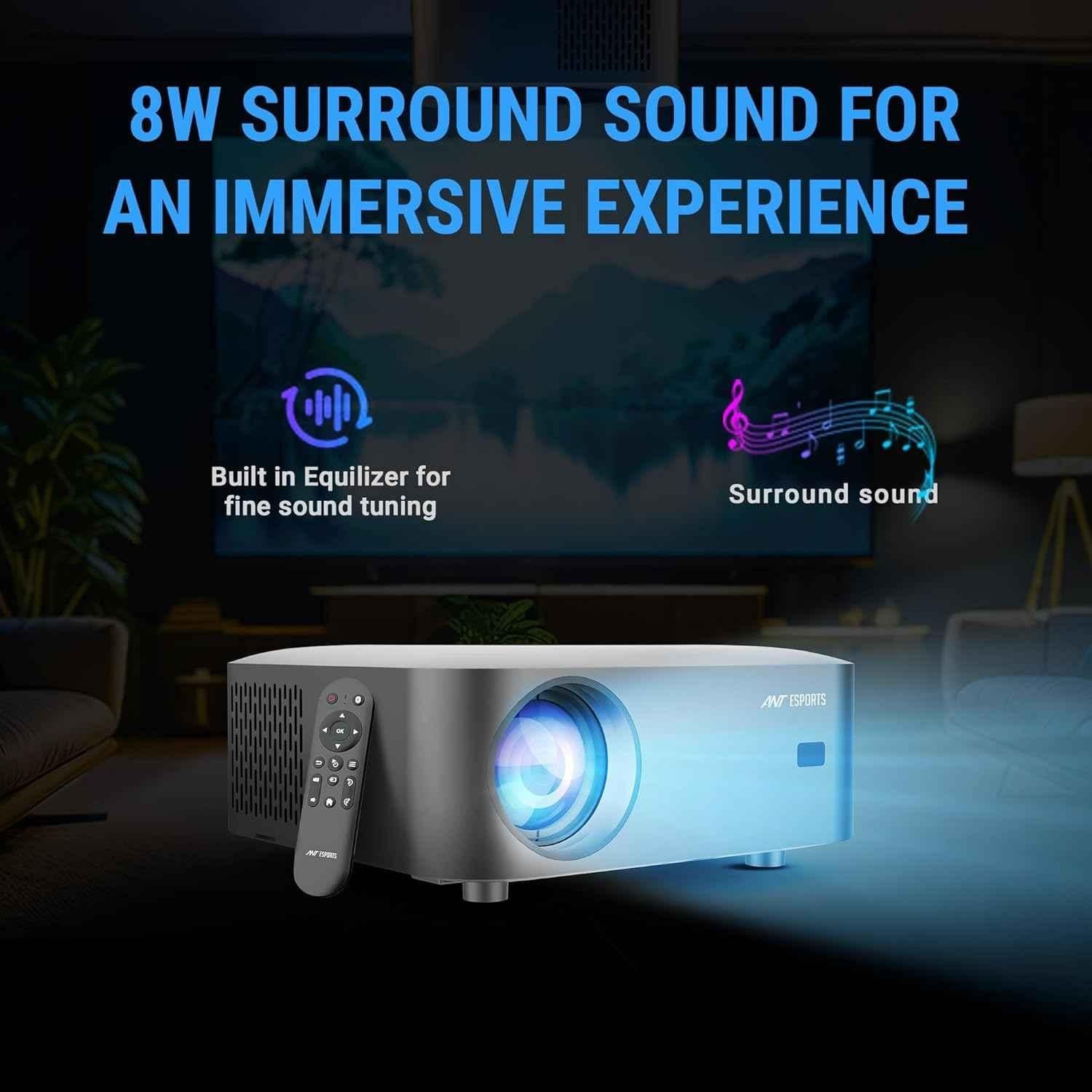 Ant Esports View 611 AF 120 inch 4000lm 1080P Smart LED Projector with Auto-Focus, 4K Support, Wi-Fi & BT, Android 12, Built-in OTTs & Speaker - view 1