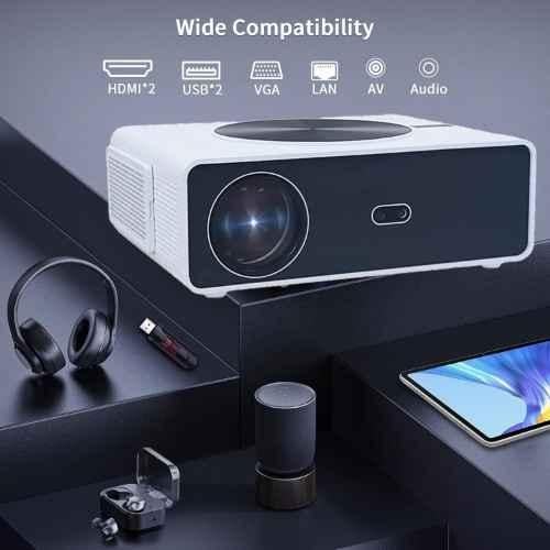 AUN Q10 Max 1080p Native Resolution Projector for Home 4K True, 12000 Lumen (1100 ANSI) Auto (Focus+Keystone+Screen Fit) Android 12, 3GB RAM, 64GB HDMI ARC, WiFi6, BT 5.2, Dolby 10W Speaker 300" Max - view 1