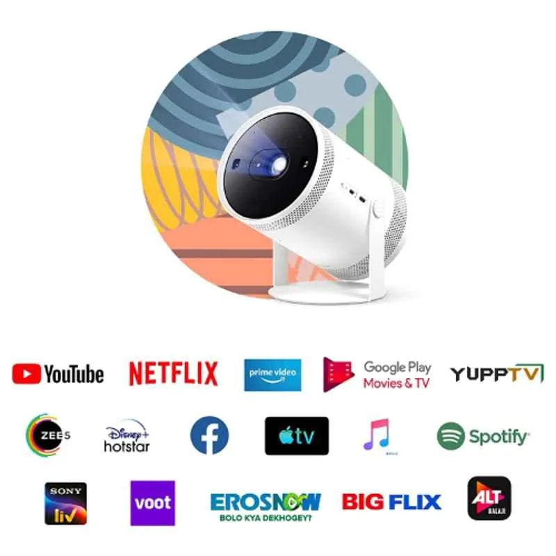 Samsung The Freestyle 50W 100 inch White Portable LED Projector with In Built OTT Apps, SP-LFF3CLAXXXL - view 7