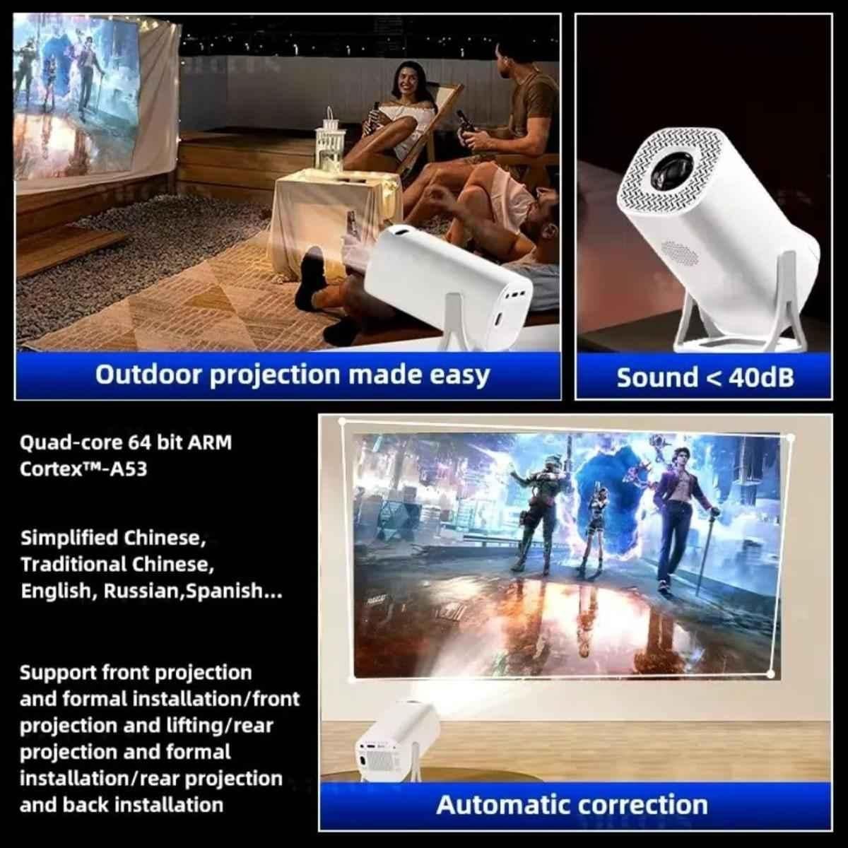 OneXsale PV01 Android 11 Square 1080p 2x Brighter Smart Projector with 4K Video Support - view 1