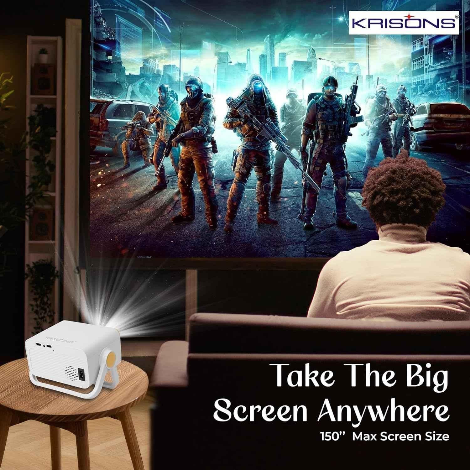 Krisons Razor-009 1080P & 4K Support Smart Projector with Rotatable Design & Remote Control - view 1