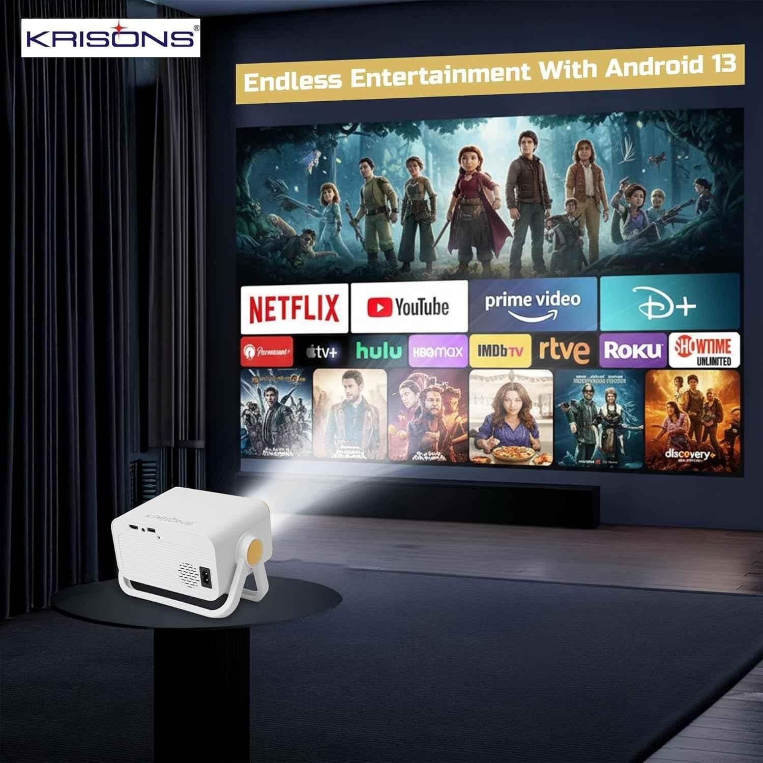Krisons Razor-009 1080P & 4K Support Smart Projector with Rotatable Design & Remote Control - view 2