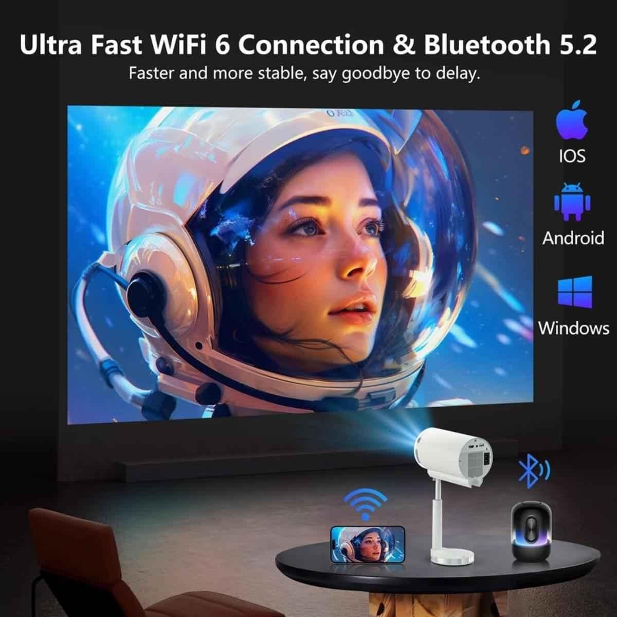 OneXsale TS-7 Android 13 6500lm Smart 4K Mini Projector with 2GB/16GB Storage - view 2