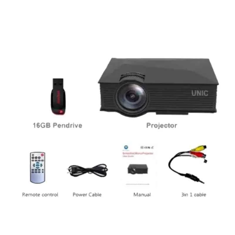 Unilink UC46 1800lm Black LED Corded Portable Projector - view 6