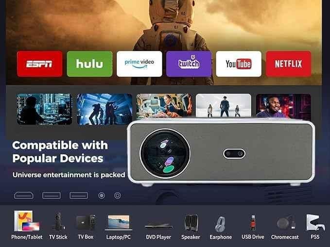 Toptro Q10 Max 1080p 4K 14000lm Projector True with Android 12, HDMI ARC, WiFi6 & Dolby 10W Speaker for Home - view 1