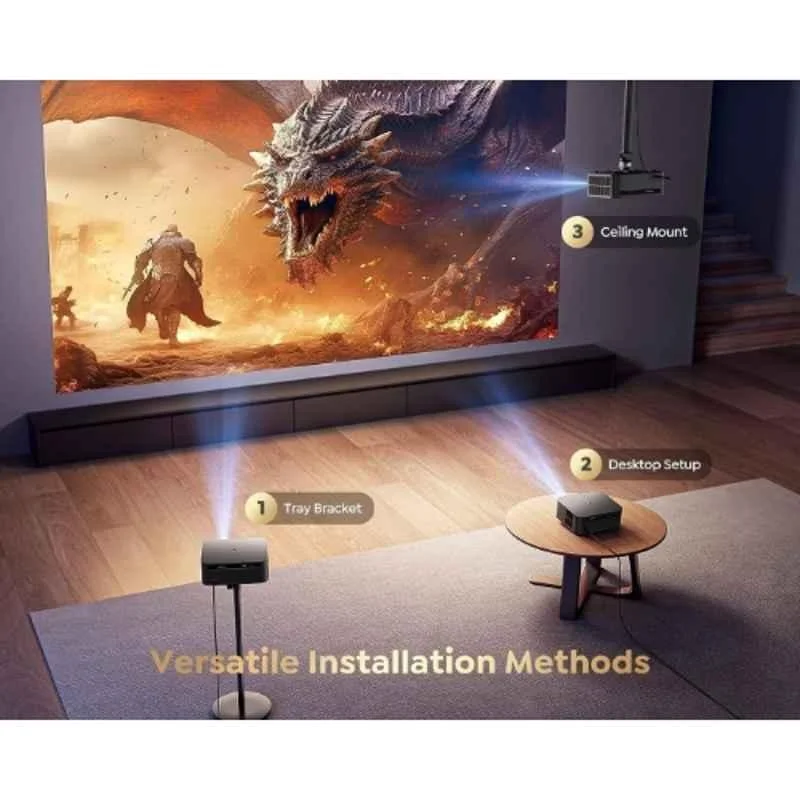 PLAY Google TV Black 4K 3D Smart 25000 Lm Certified Google TV Dolby HDMI ARC USB WiFi BT Remote Projector - view 1