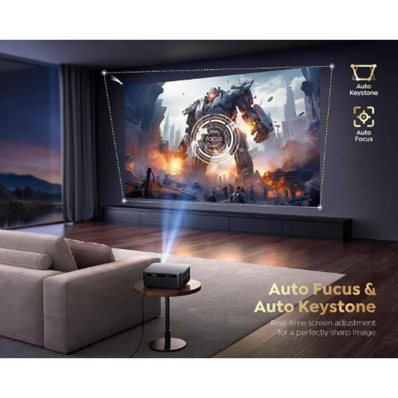 PLAY Google TV Black 4K 3D Smart 25000 Lm Certified Google TV Dolby HDMI ARC USB WiFi BT Remote Projector - view 3