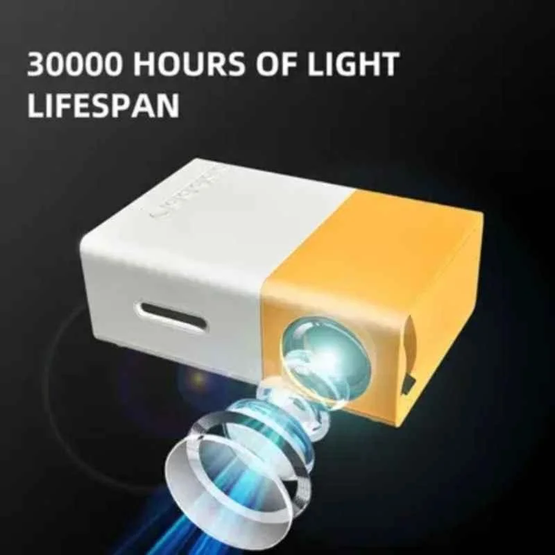 OneXsale 1929x1080p 600lm Yellow Mini HD Movies Portable Projector with 1 Speaker For Home & Business - view 2