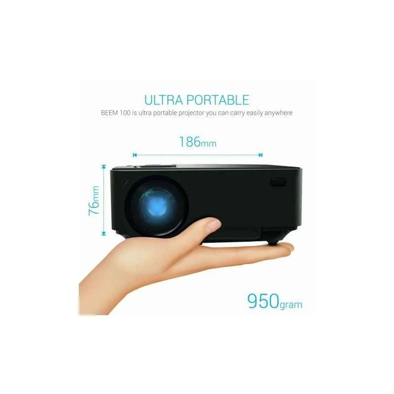 Portronics Beam 100 Lumens Black Portable Highly Powerful LED Projector, POR 624 - view 4