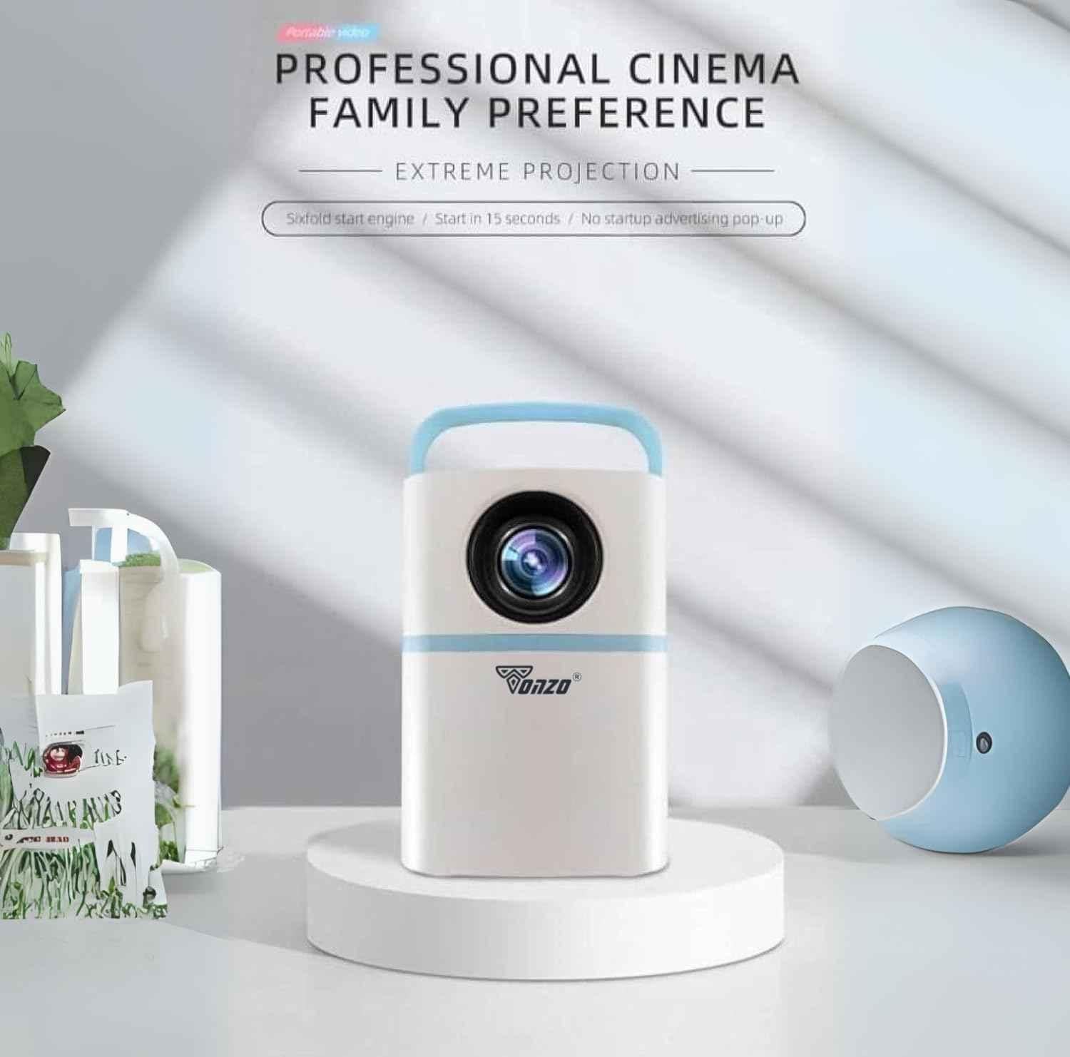 Tonzo M2 5000lm FHD+ Portable WiFi Projector 720p Native 4K Support|5G WiFi, USB & HDMI|Mirror Cast|1 Year Warranty|White - view 2