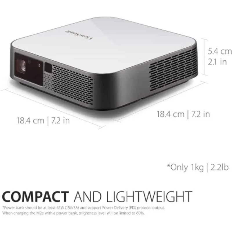ViewSonic M2e Instant Smart 1080p Portable LED Projector with Harman Kardon Speakers - view 3