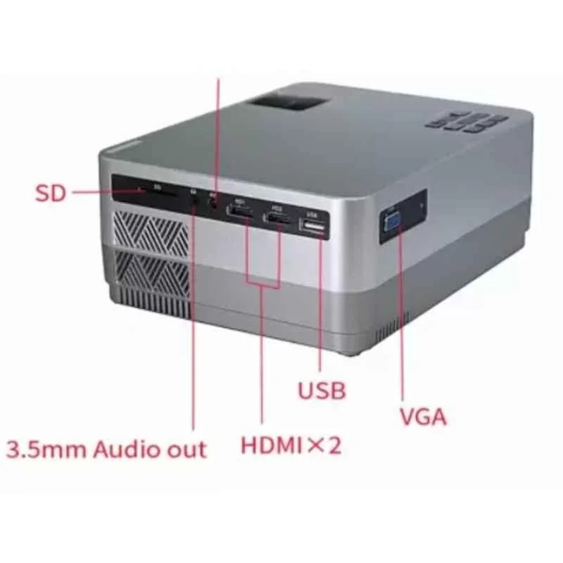 Punnkk PNK-Q3 3000lm 1280x720p Black Portable Projector with LED Display, PNKQ3485 - view 2