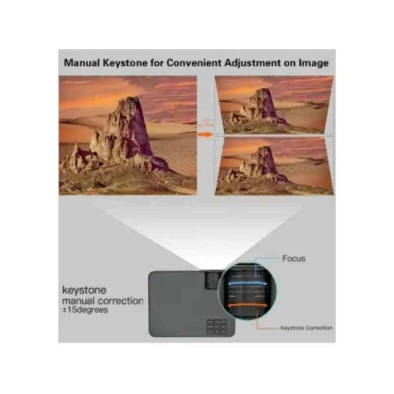 Punnkk PNK-Q3 3000lm 1280x720p Black Portable Projector with LED Display, PNKQ3485 - view 3
