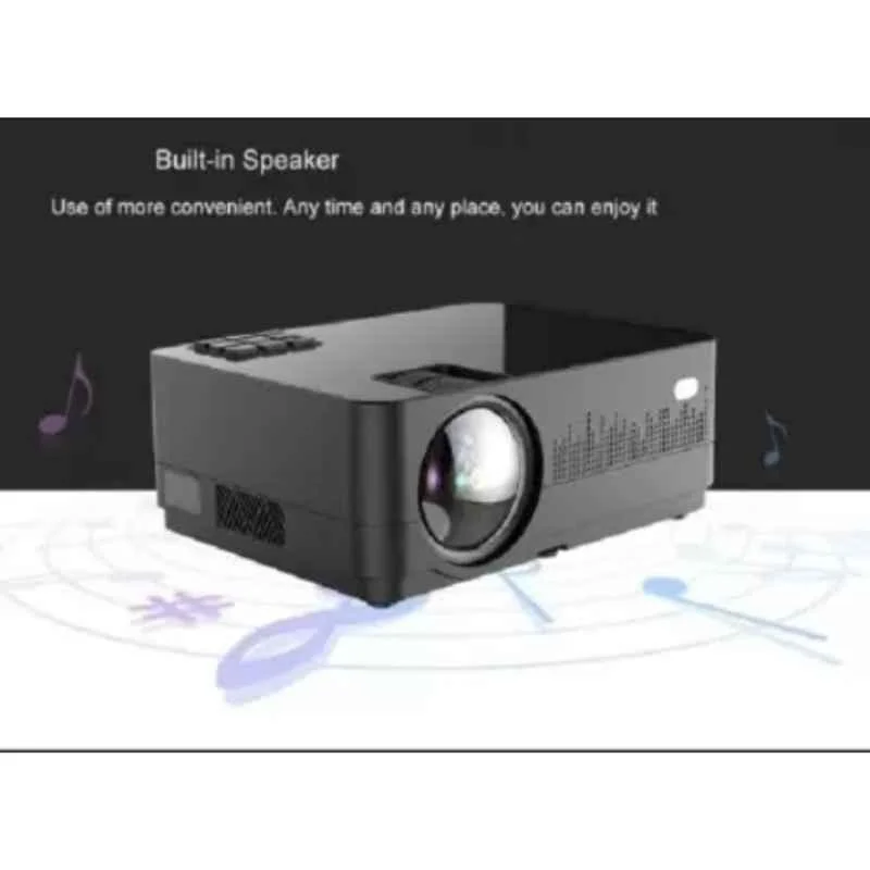 Punnkk PNK-Q3 3000lm 1280x720p Black Portable Projector with LED Display, PNKQ3485 - view 4