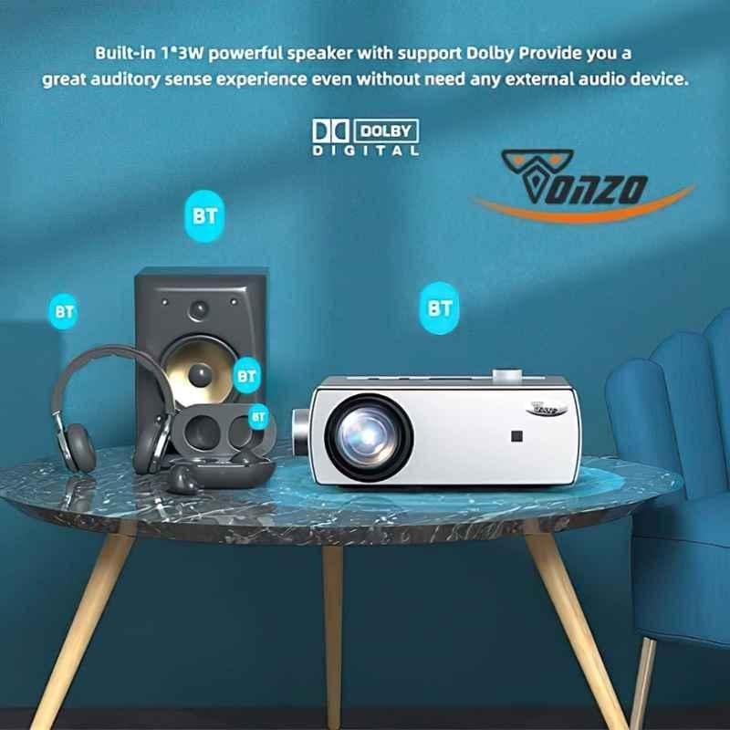 Tonzo LS-845 7000lm Android Portable Bluetooth LED Projector 1080p Native 4K Support|WiFi, BT, USB & HDMI|250'' Max Screen|Auto Focus|1 Year Warranty - view 1