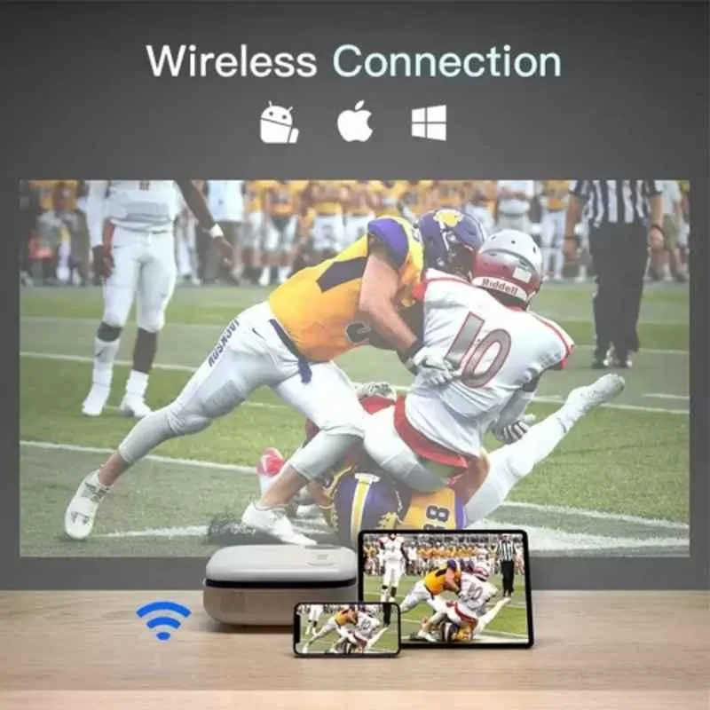 Hardon 1920x1080p 3D FHD MP7 WiFi Black & White Portable Projector with Phone Mirroring, HMP7-001FK - view 2