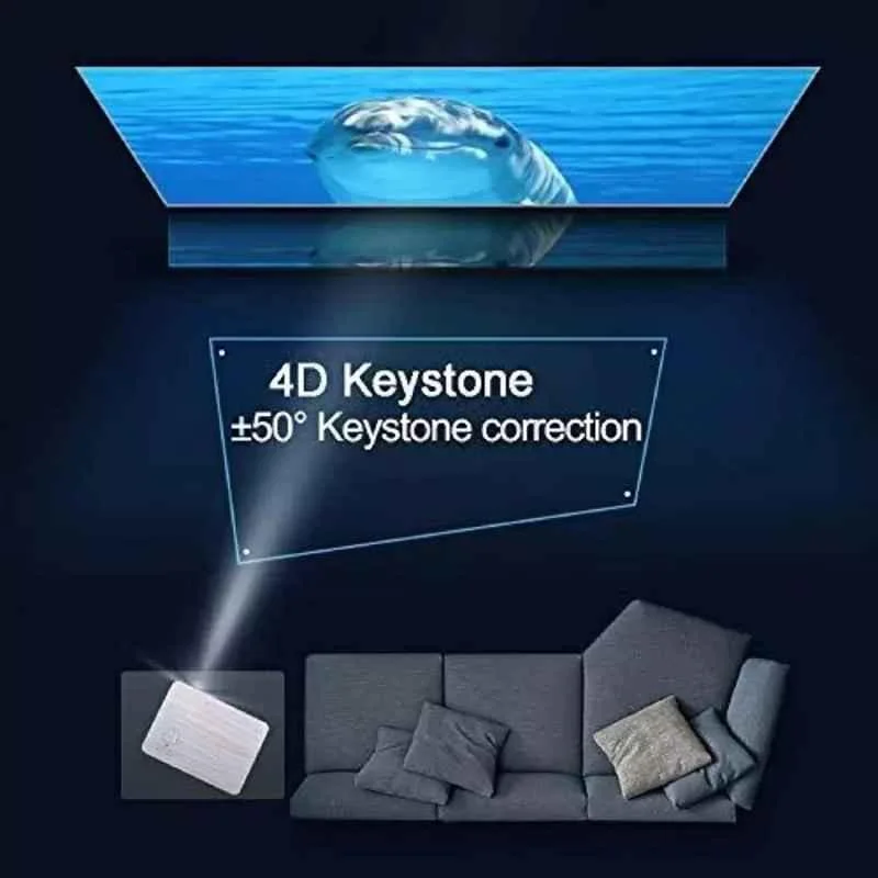 Hardon MP1 Pro 1920x1080p 6000 lm 3D FHD LED Smart White Portable Projector, HMP1-001FK - view 2